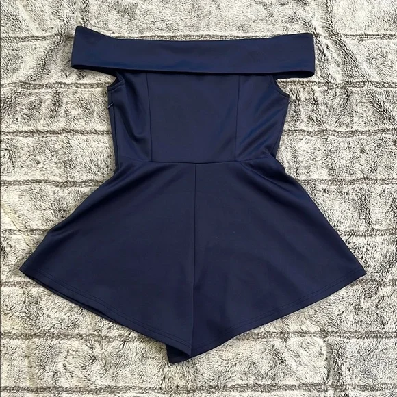 Showpo Navy Off-Shoulder Romper - Picture 3 of 3